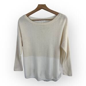 Duffy Womens size Small Two Tone Cashmere Sweater Beige